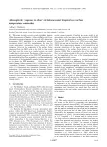 GEOPHYSICAL RESEARCH LETTERS, VOL. 31, L14107, doi:[removed]2004GL020474, 2004  Atmospheric response to observed intraseasonal tropical sea surface temperature anomalies Adrian J. Matthews School of Environmental Sciences