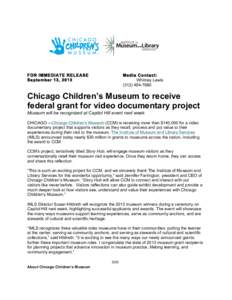 Museum / Chicago / Geography of Illinois / Institute of Museum and Library Services / Chicago metropolitan area / Tourism