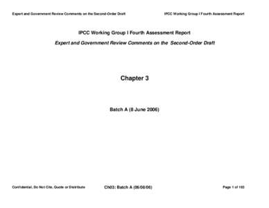 Expert and Government Review Comments on the Second-Order Draft  IPCC Working Group I Fourth Assessment Report