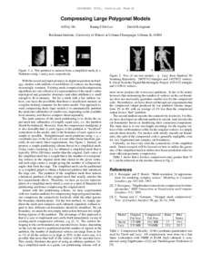 SIGGRAPH 2001, Technical Sketch  Compressing Large Polygonal Models Jeffrey Ho  Kuang-Chih Lee