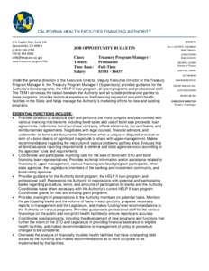 CALIFORNIA HEALTH FACILITIES FINANCING AUTHORITY  915 Capitol Mall, Suite 590 Sacramento, CA[removed]p[removed]f[removed]