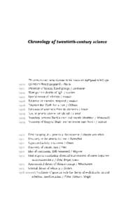 Chronology of twentieth-century science  The twenty-one discoveries discussed in this volume are highlighted in bold type. oo6 Quantum theory proposed / Planck toGt Discovery of human blood groups /