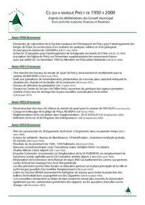 Ce qui a marqué Précy de 1950 à 2000 d’après les délibérations du Conseil municipal (hors activités scolaires, finances et Rosières)