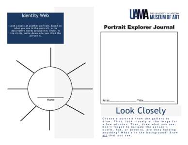 Identity Web Look closely at another portrait. Based on what you see in the portrait, write descriptive words around this circle. In the circle, write down who you think the person is.