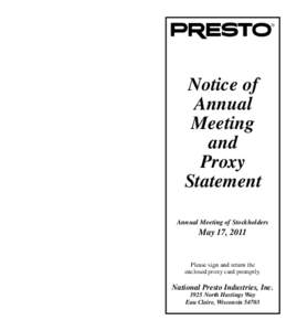    Notice of Annual Meeting and