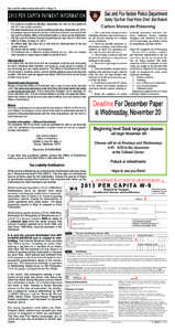 Sac and Fox News •November 2013 • Page 12  Sac and Fox Nation Police Department 2013 PER CAPITA PAYMENT INFORMATION • You must be enrolled by Monday, September 30, 2013 to be eligible for