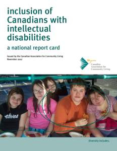 inclusion of Canadians with intellectual disabilities a national report card Issued by the Canadian Association for Community Living
