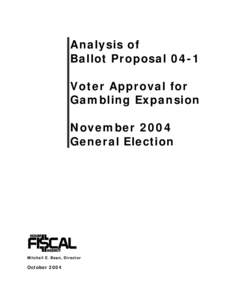 Analysis of Ballot Proposal 04-1