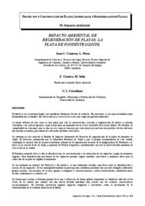 PROYECTOS Y CONSTRUCCIÓN DE PLAYAS ARTIFICIALES Y REGENERACIÓN DE PLAYAS VI. Impacto ambiental