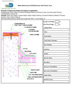 Coping Insulated Nailable Deck  Miami-Dade County HVHZ Electronic Roof Permit Form Illustrate Components Noted and Details as Applicable: Woodblocking, Gutter, Edge Terminations/Stripping/Flashing, Continuous Cleat, Cant