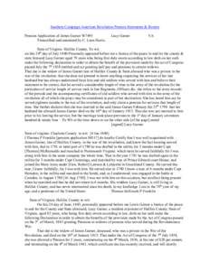 Southern Campaign American Revolution Pension Statements & Rosters Pension Application of James Garner W7495 Transcribed and annotated by C. Leon Harris. Lucy Garner