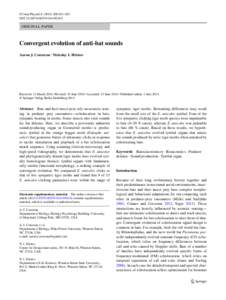 J Comp Physiol A[removed]:811–821 DOI[removed]s00359[removed]Original Paper  Convergent evolution of anti‑bat sounds