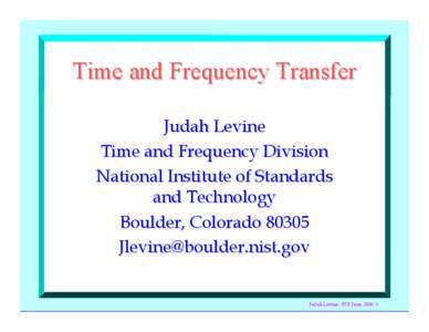 Time and Frequency Transfer