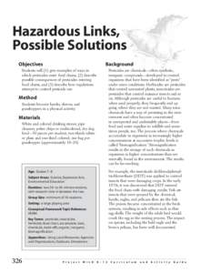 Endocrine disruptors / Environmental effects of pesticides / Pest control / Biology / Soil contamination / Federal Insecticide /  Fungicide /  and Rodenticide Act / Dieldrin / DDT / Toxic Substances Control Act / Pesticides / Environment / Agriculture