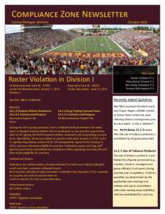 Compliance Zone Newsletter Central Michigan Athletics Octoberthis issue