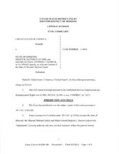 Private law / National Guard of the United States / Leave of absence / Missouri National Guard / National Guard / Human resource management / Military / United States National Guard / 103rd United States Congress / Uniformed Services Employment and Reemployment Rights Act