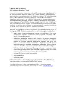 Portable emissions measurement system / Traffic congestion / Traffic bottleneck / California Department of Transportation / Transport / Road transport / Bottleneck