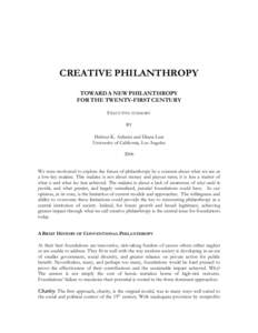 Microsoft Word - Creative Philanthropy Executive Summary _3-8-06_.doc