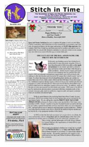 Stitch in Time The Newsletter of Spay and Neuter Solutions, Inc. P.O. Box 762, Cortaro, AZEmail:  Phone: Website: www.spayandneutersolutions.org