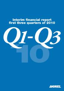 ANDRITZ financial report Q1-Q3 2010