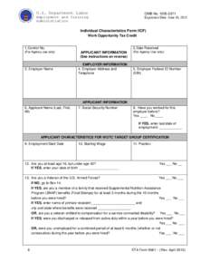 U.S. Department Labor Employment and Training Administration OMB No[removed]Expiration Date: June 30, 2015