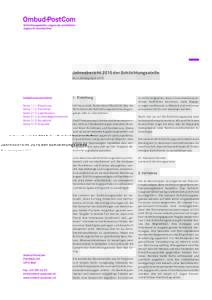 Jahresbericht 2015 der Schlichtungsstelle Muri, Anfang April 2016 Inhaltsverzeichnis  1.	Einleitung