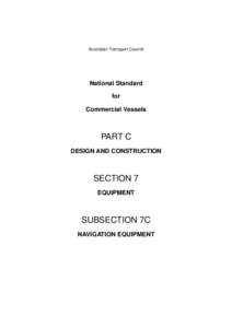 Australian Transport Council  National Standard for Commercial Vessels