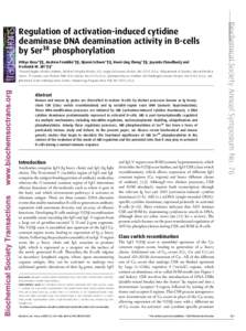 Uttiya Basu*†‡, Andrew Franklin*†‡, Bjoern Schwer*†‡, Hwei-Ling Cheng*†‡, Jayanta Chaudhuri§ and Frederick W. Alt*†‡1 Biochemical Society Transactions  www.biochemsoctrans.org