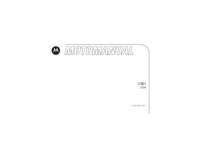 Cover.Print.Front.UG.landscape-V361.fm Page 1 Wednesday, November 30, 2005 3:57 PM  V361 GSM  motorola.com