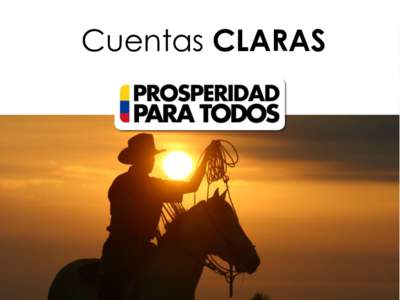 Cuentas CLARAS  Sector de Relaciones Exteriores • A través del Plan Fronteras para la Prosperidad se ha dado el Fortalecimiento de la producción cafetera en la Serranía del Perijá, departamento de La Guajira.