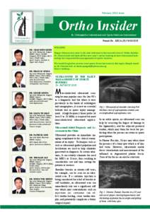 February 2011 Issue  Ortho Insider By Orthopaedics International and Sports Medicine International Permit No . MICA (P[removed]