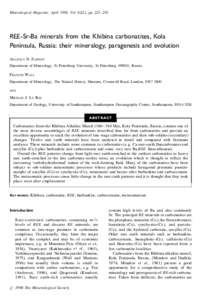 REE-Sr-Ba minerals from the Khibina carbonatites, Kola Peninsula, Russia: their mineralogy paragenesis and evolution