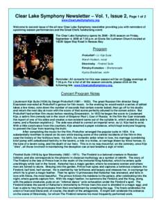 Microsoft Word - Clear Lake Symphony Newsletter Vol1_Issue2.doc