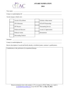 Microsoft Word - OTAC Awards Nomination form[removed]doc