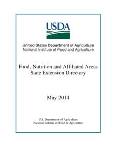 Food, Nutrition and Affiliated Areas State Extension Directory May[removed]U.S. Department of Agriculture