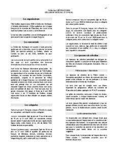 p.1  Dictée des AMÉRIQUES 2009 RÈGLEMENT INTÉGRAL ET OFFICIEL  Les organisateurs