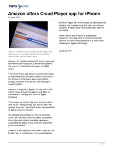 Amazon offers Cloud Player app for iPhone