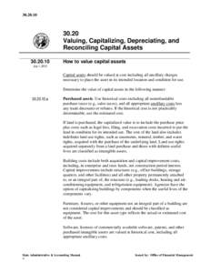 [removed]Valuing, Capitalizing, and Depreciating Capital Assets