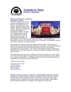 Entertainment / Palace Theater / Artcraft Theatre / Palace Theatre / John Eberson / Movie palaces / Film / Indiana