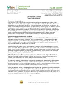 Gain and Grain Farm, Inc Draft Permit to Operate General overview of the farm Gain and Grain Farm is an existing livestock facility located at 1999 Brighton Road, London, OhioIt is situated in Madison County, Uni