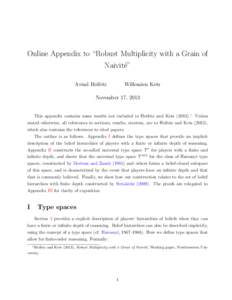 Online Appendix to “Robust Multiplicity with a Grain of Naivit´e” Aviad Heifetz Willemien Kets