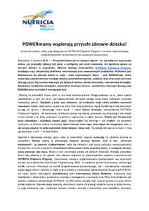 POWERmamy wspierają przyszłe zdrowie dziecka! Sylwia Gruchała z córką Julią dołączyła do NUTRICIA Profutura Program – serwisu inspirowanego programowaniem żywieniowym we wczesnym okresie życia Warszawa, 3 cz