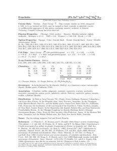 Sulfosalt minerals / Franckeite / Cylindrite / Tin / Teallite / Cassiterite / Chemistry / Matter / Crystallography