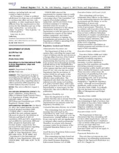 Federal Register / Vol. 78, No[removed]Monday, August 5, [removed]Rules and Regulations matrices, including both raw and cooked or baked products. (d) Preemption. A State or political subdivision of a State may not establis