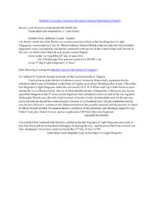 Southern Campaign American Revolution Pension Statements & Rosters Bounty Land Warrant of John Bartlett BLWt520-100 Transcribed and annotated by C. Leon Harris Charles Town Jefferson County Virginia I do hereby certify t