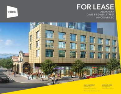 FOR LEASE  FOR LEASE Davie & Bidwell STREET VANCOUVER, BC