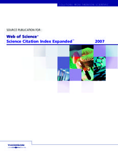 Source Publication for: Web of Science®: Science Citation Index Expanded(tm)