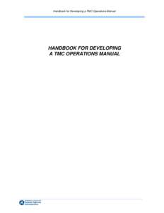 Handbook for Developing a TMC Operations Manual
