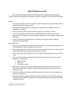 AACC Postion Statement on eAG