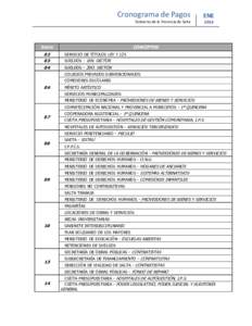 Cronograma de Pagos  ENE Gobierno de la Provincia de Salta
